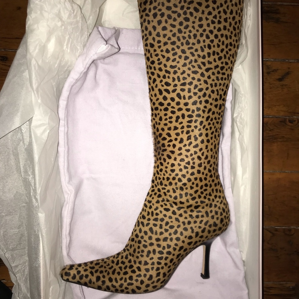Incredibly Chic & Sleek Jimmy Choo Leopard Knee-Height Boots